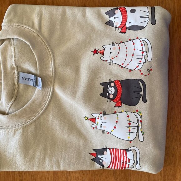Cute Cat Christmas Sweatshirt – Perfect for Cat Lovers - Picture 3 of 4